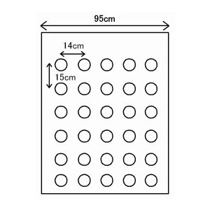 グラントマトオンラインショップ ホールマルチ 9515 黒色 穴あきマルチ 5列15ｃｍ間隔 0 02ｍｍ95ｃｍ50ｍ